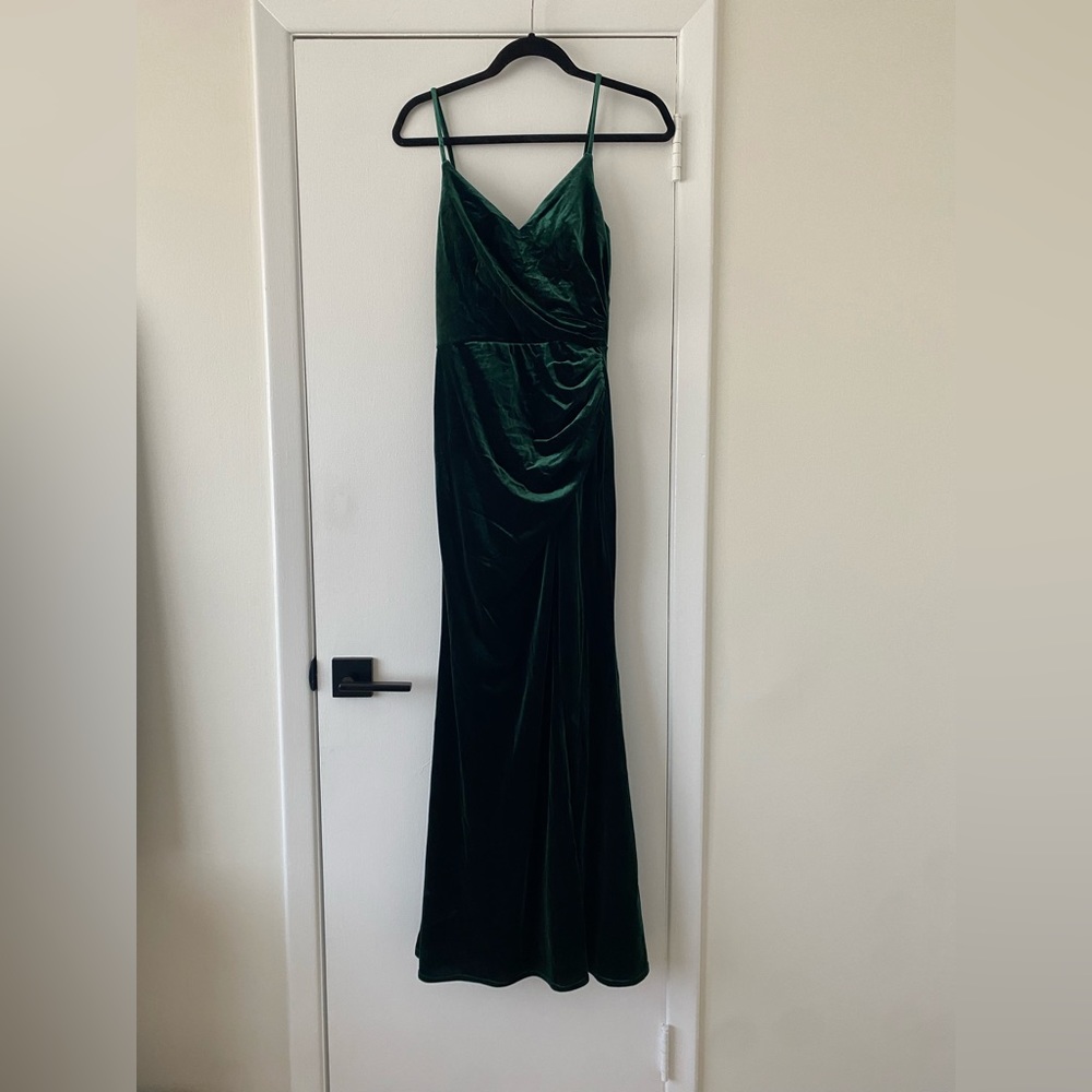 Revelry Velvet Emerald Green Dress